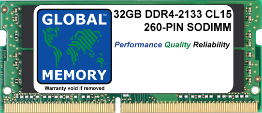 32GB DDR4 2133MHz PC4-17000 260-PIN SODIMM MEMORY RAM FOR DELL LAPTOPS/NOTEBOOKS
